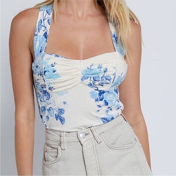 Free People NWT Ginger Snap Top in ivory toile combo Size XL - Picture 3 of 6